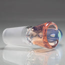 Unity Glassworks - 3 Hole Opal Horn Slide - 14mm - CFL Sunset Slyme & Blue Satin - The Cave