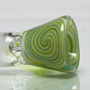 Unity Glassworks - 3 Hole Worked Opal Horn Slide - 14mm - Green White & Antidote - The Cave