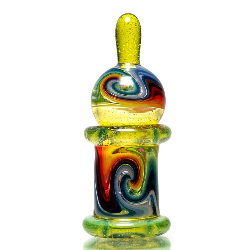 Unity Glassworks - Worked Directional Bubble Cap - Sunset Slyme w/ Four Seasons - The Cave