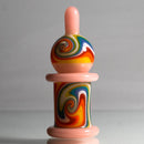 Unity Glassworks - Worked Directional Bubble Cap - CFL Yoshi w/ Rainbow - The Cave