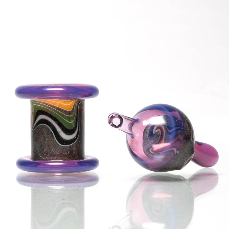 Unity Glassworks - Worked Directional Bubble Cap - Stargazer w/ Rasta & Steelwool - The Cave