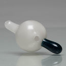 Unity Glassworks - Directional Bubble Cap - UV White Satin & Blue Stardust - The Cave
