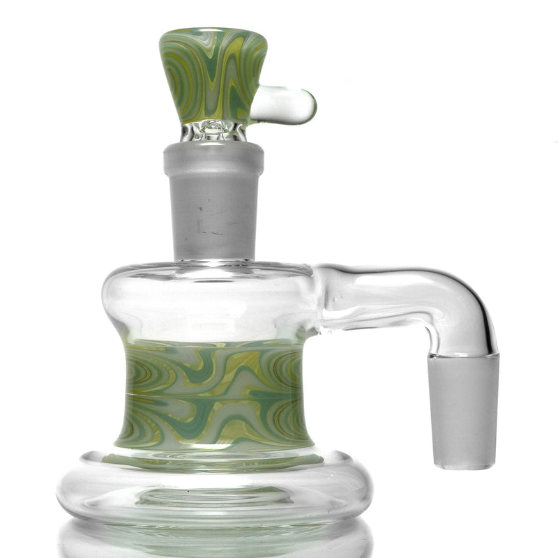 Unity Glassworks - Worked Dry Catcher Set - 14mm - Green & White - The Cave