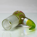 Unity Glassworks - 4 Hole Worked Opal Horn Slide - 18mm - Watermelon & SS. Slyme - The Cave