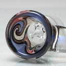 Unity Glassworks - 4 Hole Worked Opal Horn Slide - 18mm - Shadow & Galaxy - The Cave