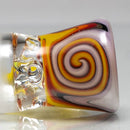 Unity Glassworks - 4 Hole Worked Opal Horn Slide - 18mm - White Fire & CFL Terps - The Cave