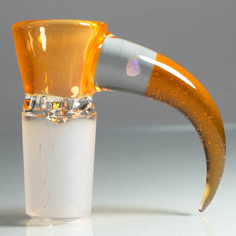 Unity Glassworks - 4 Hole Opal Horn Slide - 18mm - TT. Orange & CFL Terps - The Cave