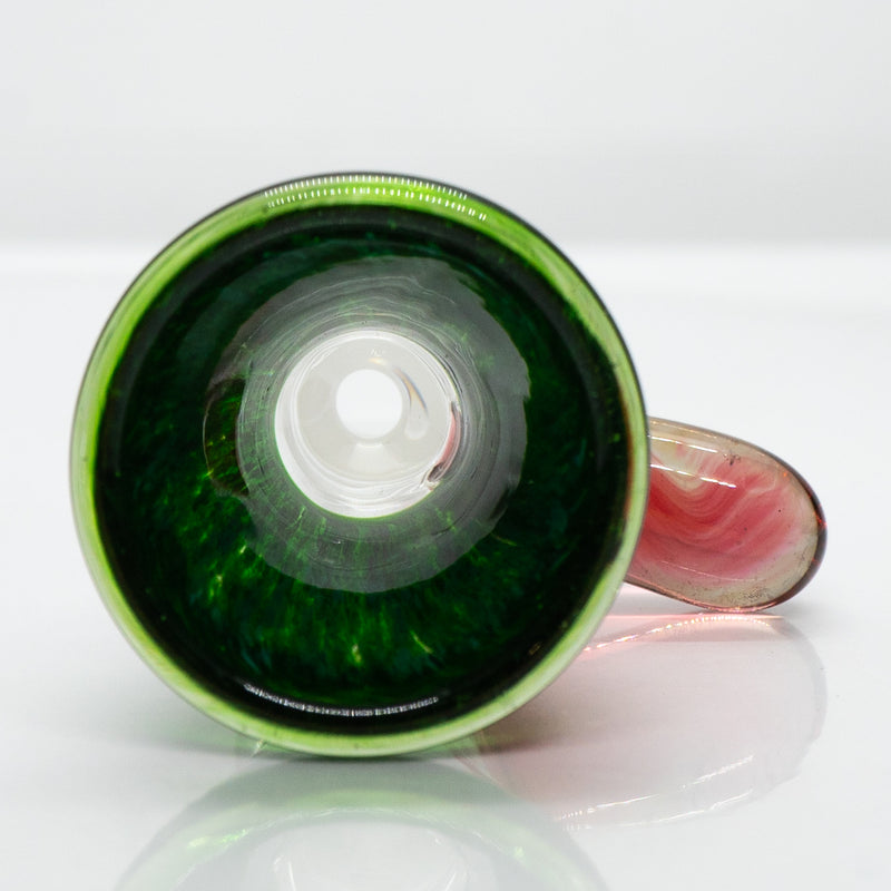 Unity Glassworks - Single Hole Martini Slide - 14mm - Exp. Green & Gold Ruby - The Cave