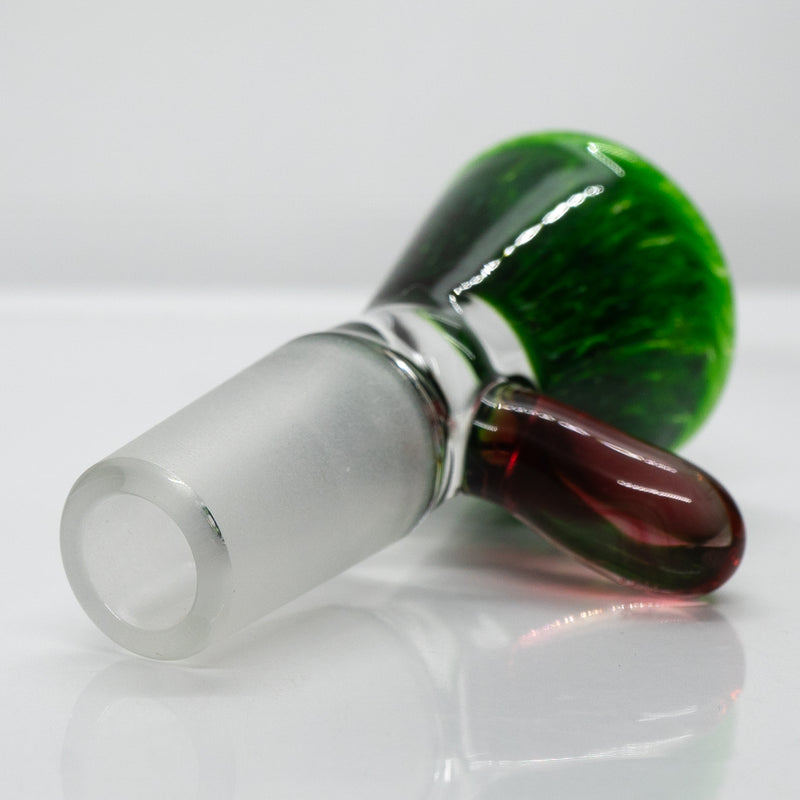 Unity Glassworks - Single Hole Martini Slide - 14mm - Exp. Green & Gold Ruby - The Cave