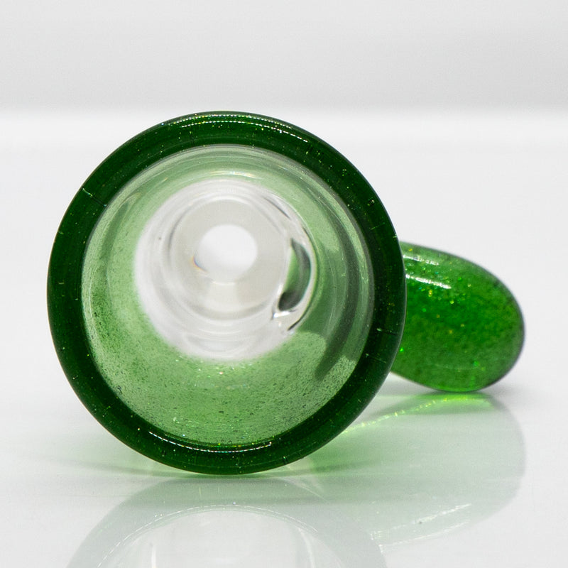 Unity Glassworks - Single Hole Martini Slide - 14mm - Green Stardust - The Cave