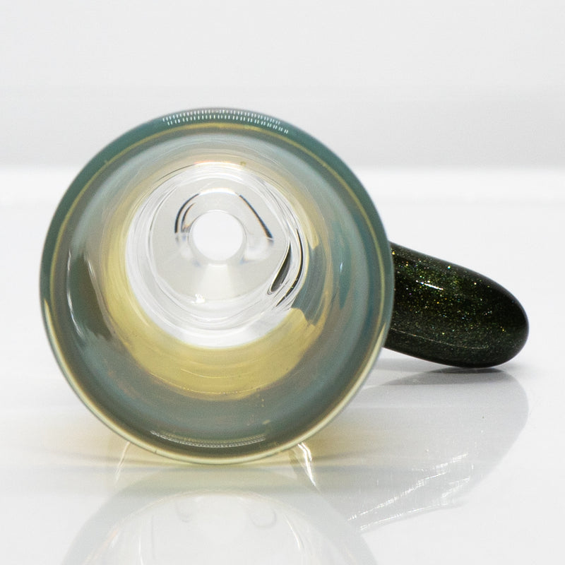 Unity Glassworks - Single Hole Martini Slide - 18mm - CFL Mirage & Metal Fleck - The Cave