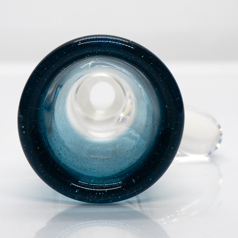 Unity Glassworks - Single Hole Martini Slide - 18mm - Blue Stardust & Ghost - The Cave