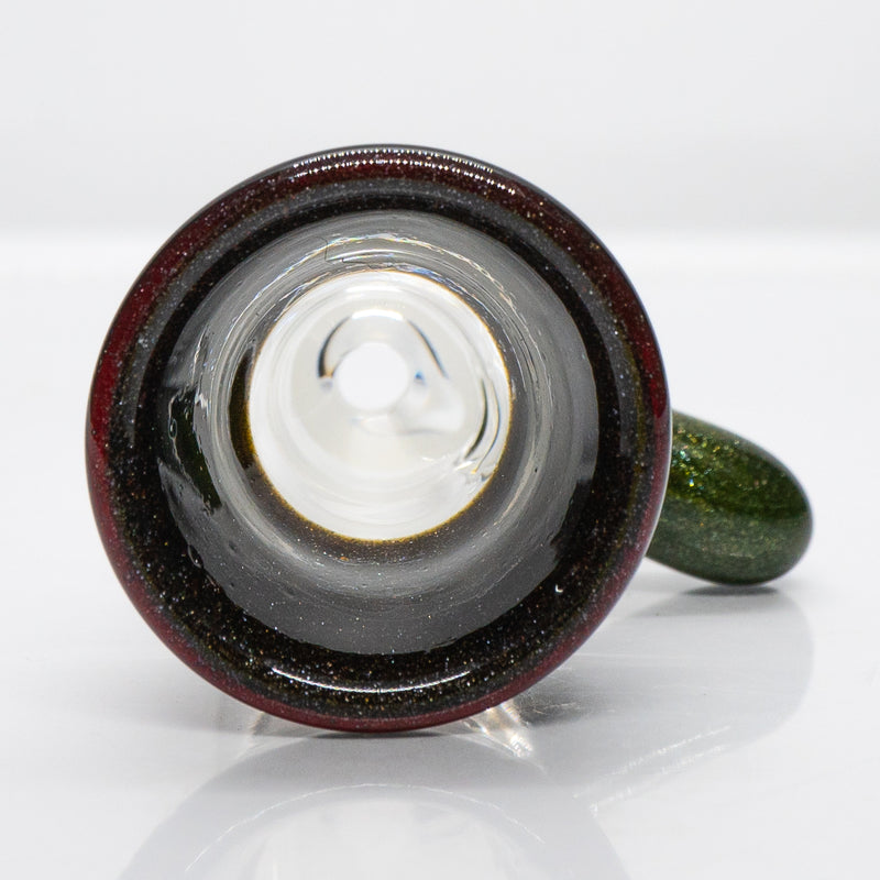 Unity Glassworks - Single Hole Martini Slide - 18mm - Candy Apple Red & Metal Fleck - The Cave