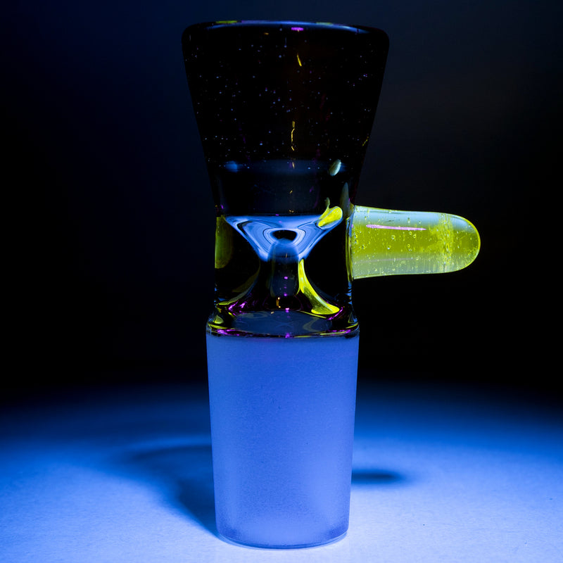 Unity Glassworks - Single Hole Martini Slide - 18mm - NS Exp. Green & UV Nova - The Cave