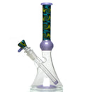 Unity Glassworks - Worked Beaker - Earth Water & Purple Satin - The Cave