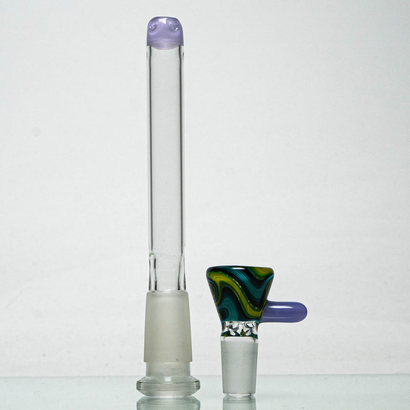 Unity Glassworks - Worked Beaker - Earth Water & Purple Satin - The Cave