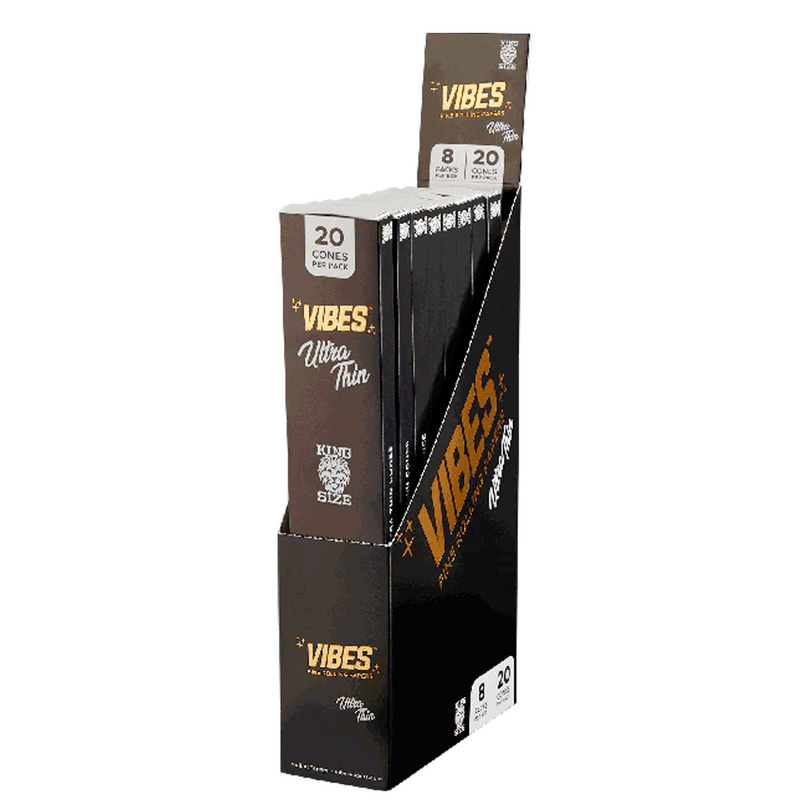 Vibes - King Size Ultra Thin - 20 Cones - 8 Pack Box - The Cave