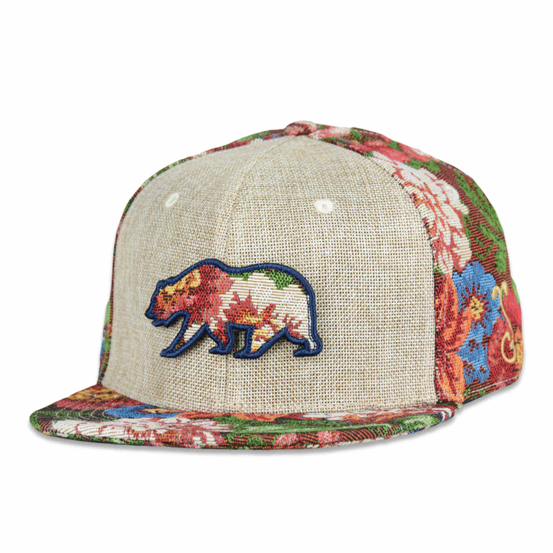 Grassroots - Removable Bear Vintage Bouquet Tan Fitted Hat - 7 3/8 - The Cave
