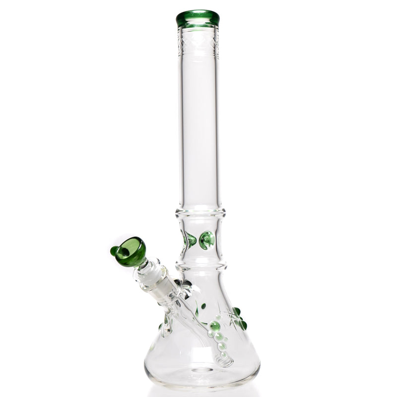 Wil Glass - Beaker - 38x4 - Green Stardust Accents - The Cave