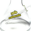 ZOB Glass - 19" Beaker Double UFO Perc - Striped Circle Label - Yellow & Black - The Cave