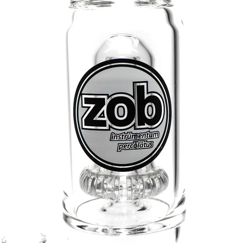 ZOB Glass - 18" Straight Zobello to UFO Perc - Circle Instrum Label - Black & White - The Cave