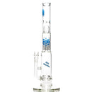 ZOB Glass - 18" Straight Zobello to 8 Arm Tree Perc - Pyramids Label - Blue & Sandblast - The Cave