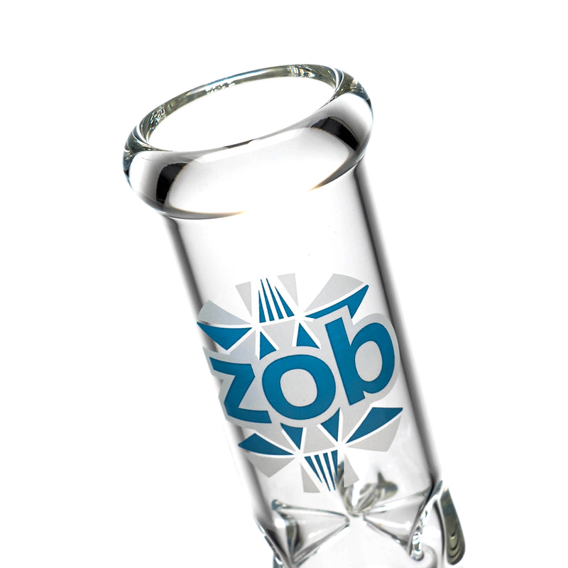 ZOB Glass - 18" Straight Zobello to 8 Arm Tree Perc - Pyramids Label - Blue & Sandblast - The Cave