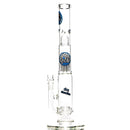 ZOB Glass - 18" Straight Zobello to 8 Arm Tree Perc - Classic Circle Label - Blue & Black - The Cave
