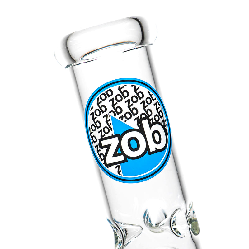 ZOB Glass - 18" Straight Zobello to 8 Arm Tree Perc - Classic Circle Label - Blue & Black - The Cave
