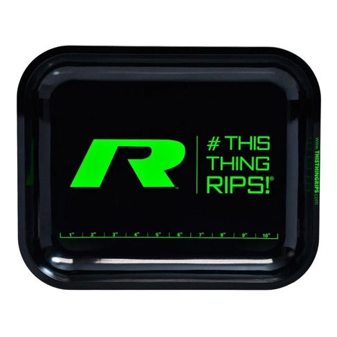 RAW - Rolling Tray - "This Thing Rips" - Black & Green - Large - The Cave