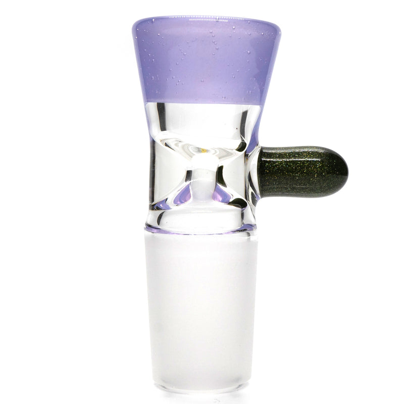 Unity Glassworks - Single Hole Martini Slide - 18mm - Purple Satin & Metal Fleck - The Cave