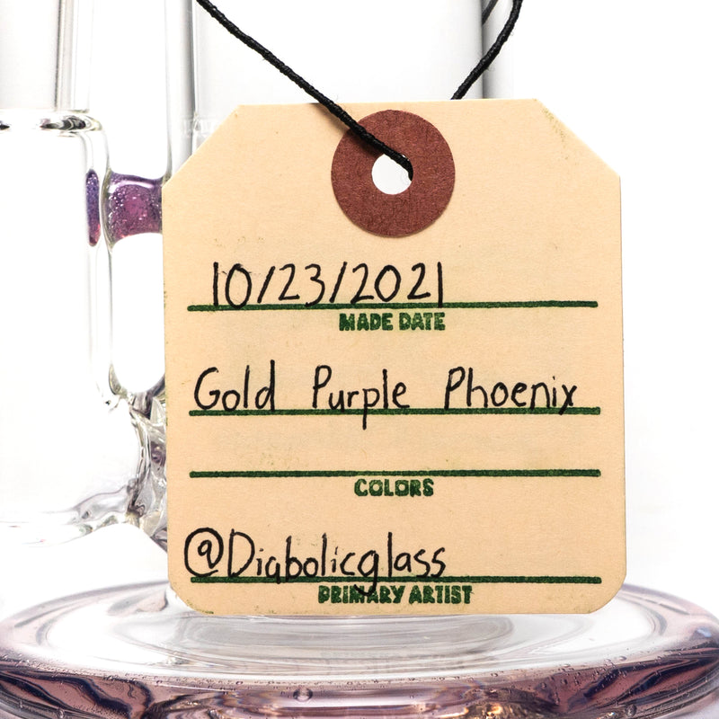 Geos Glass - Double Shredder - Gold Purple Phoenix - The Cave