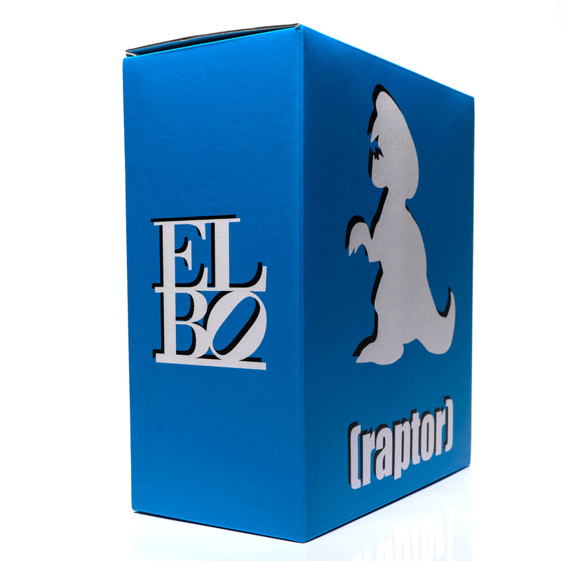 Elbo - 6" Vinyl Toy - Open Mouth Raptor - Blue - The Cave