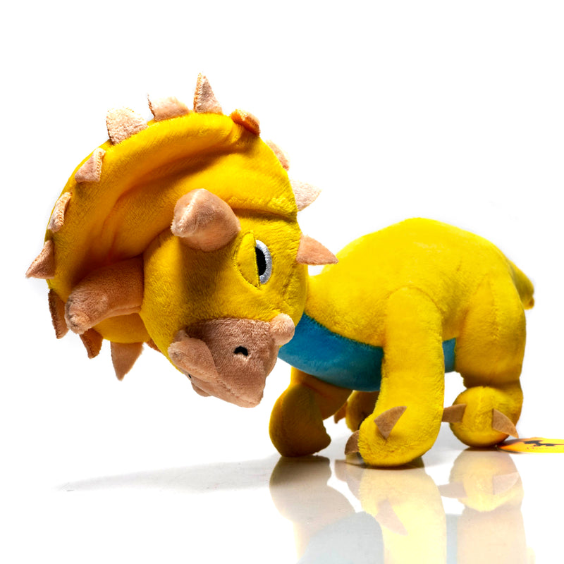 Elbo - Mini Plushie - Triceratops - Yellow & Blue - The Cave