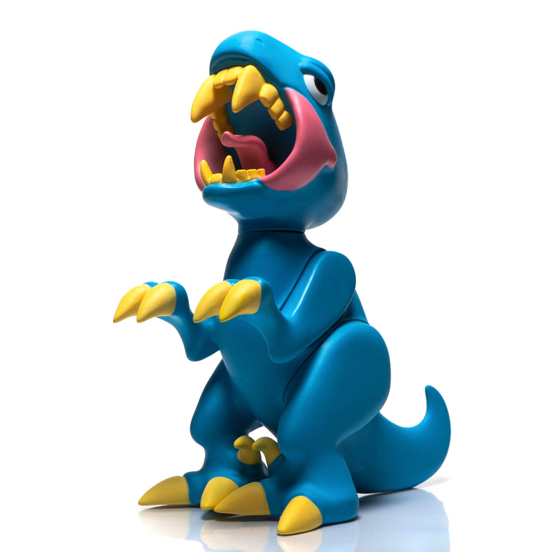 Elbo - 6" Vinyl Toy - Open Mouth Raptor - Blue - The Cave