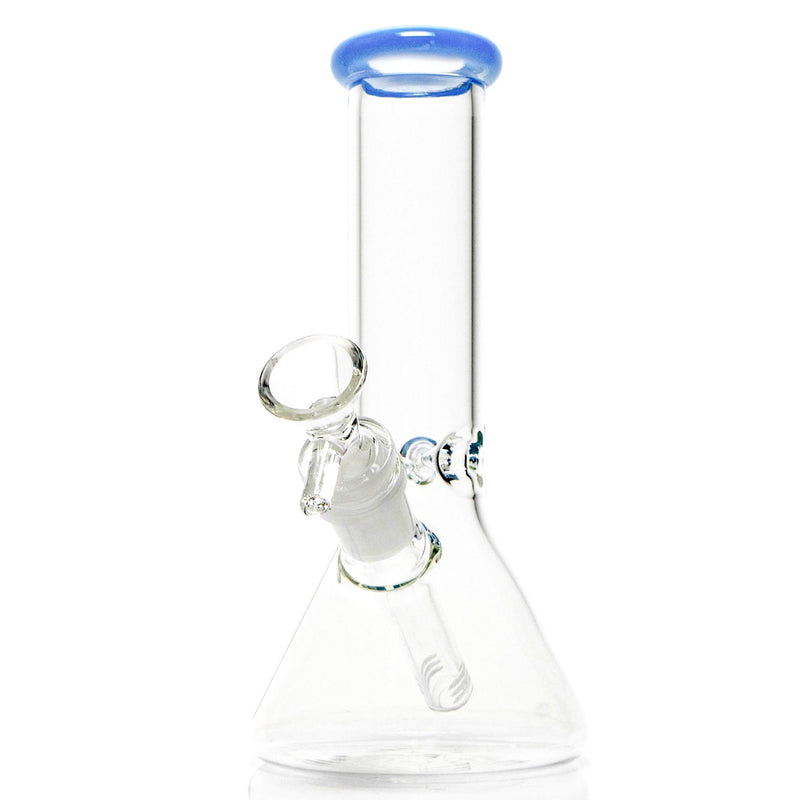 Shooters - 8" Beaker - Milky Blue Accent - The Cave