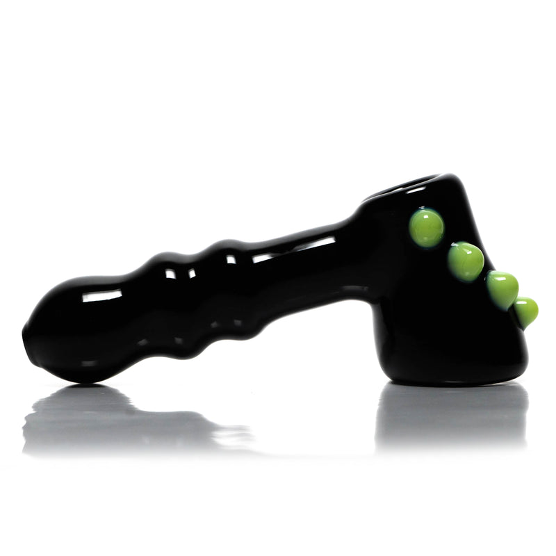 Shooters - Dimple Grip Hammer Bubbler - Black & Milky Green - The Cave