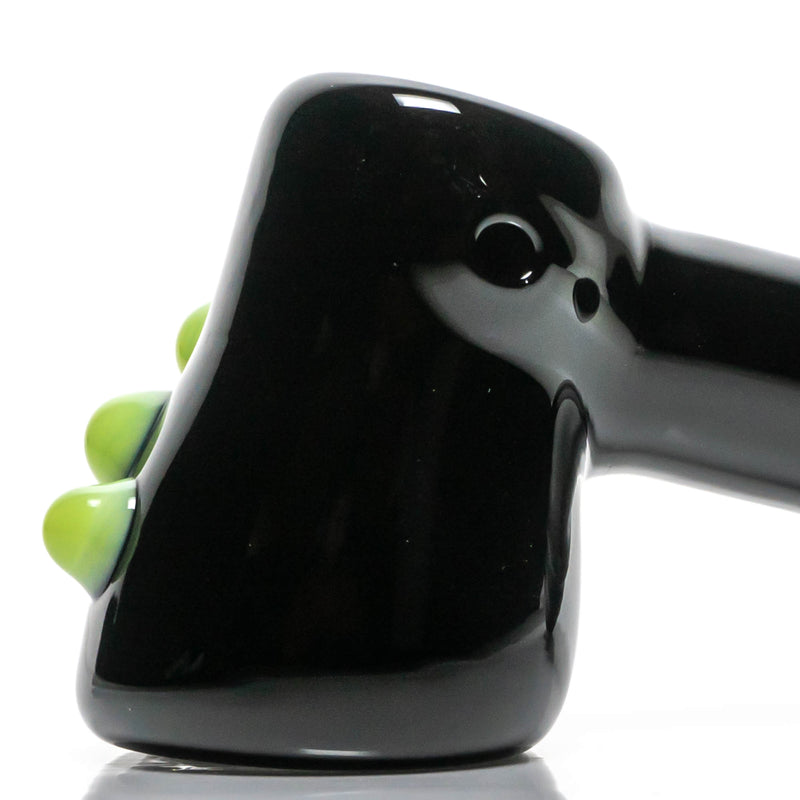 Shooters - Dimple Grip Hammer Bubbler - Black & Milky Green - The Cave