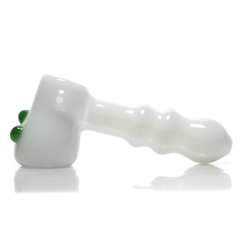 Shooters - Dimple Grip Hammer Bubbler - White & Green - The Cave