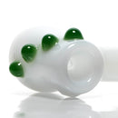 Shooters - Dimple Grip Hammer Bubbler - White & Green - The Cave