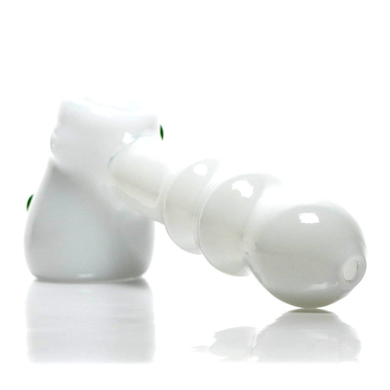 Shooters - Dimple Grip Hammer Bubbler - White & Green - The Cave