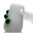 Shooters - Dimple Grip Hammer Bubbler - White & Green - The Cave