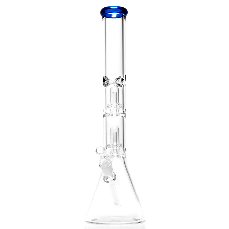 Shooters - 19" Double Circ Beaker - Blue Accent - The Cave