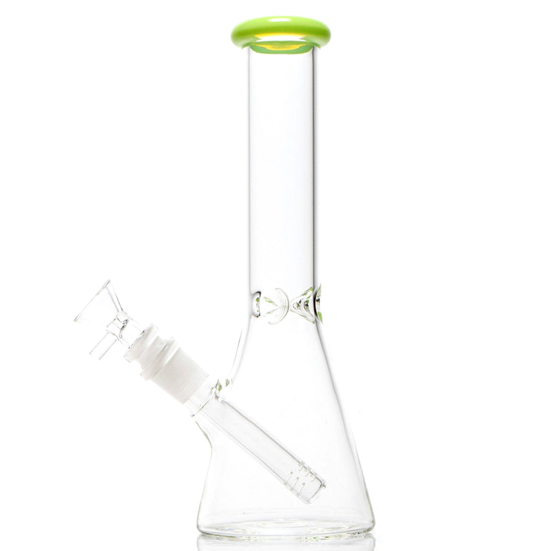Shooters - 10" Beaker - Milky Green Accent - The Cave