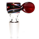 K2 Glass - Worked Snap Slide - 14mm - Red, White, Blue & Steel Wag w/ Red Elvis Handle