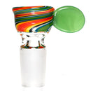 K2 Glass - Worked Snap Slide - 14mm - Fire & Earth Swirl w/ Jade Handle - The Cave