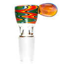 K2 Glass - Worked Snap Slide - 14mm - Fire & Earth Wag w/ Amber Purple Handle