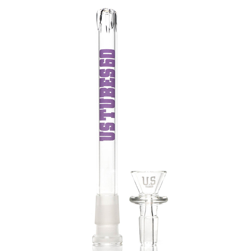 US Tubes - 12" Beaker 50x5 - Ice Pinch - Purple Highway Outline - The Cave