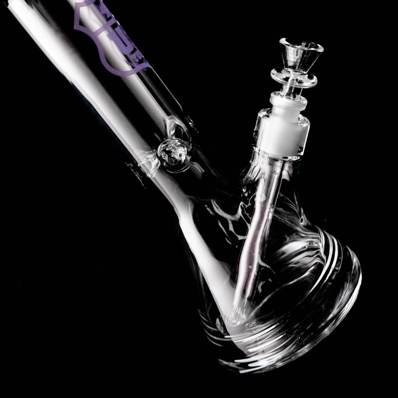 US Tubes - 12" Beaker 50x5 - Ice Pinch - Purple Highway Outline - The Cave
