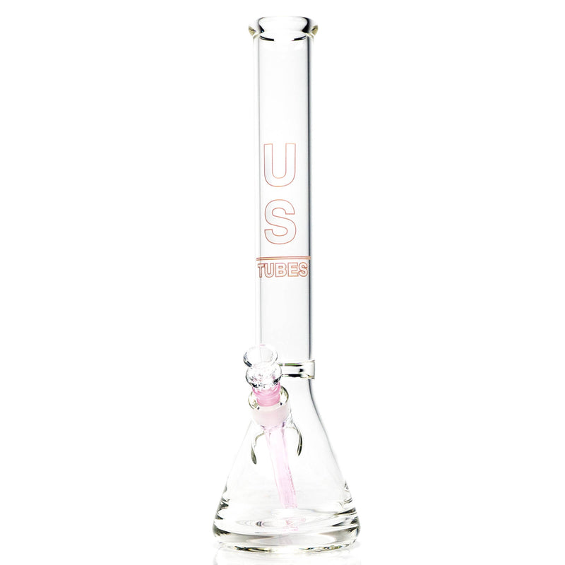 US Tubes - 17" Beaker 50x5 - Constriction - White & Pink Vertical Label - The Cave